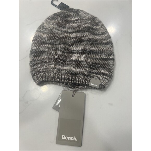 Bench Gray Stripes Knit Beanie Hat Cotton Acrylic Blend - Picture 1 of 6